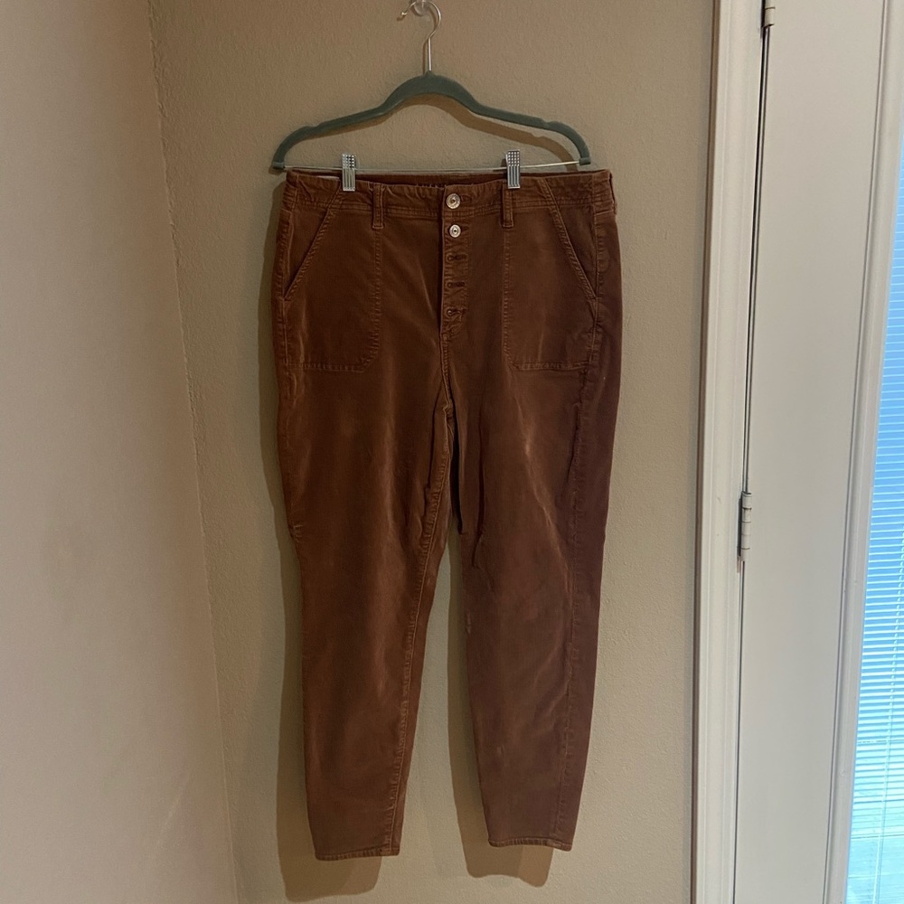 American Eagle Orange Corduroy Skinny Pants